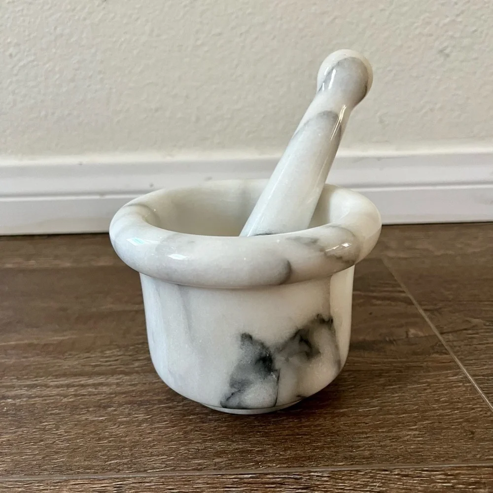 White Marble Mortar and Pestle